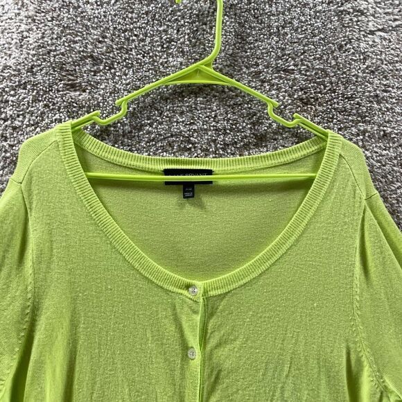Lane Bryant Sweater Womens 14/16 Green Button Up Cardigan Preppy Plus Casual - Picture 2 of 11
